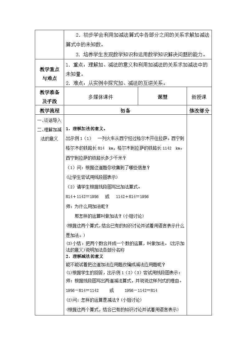人教版四年级数学下册教案全册02