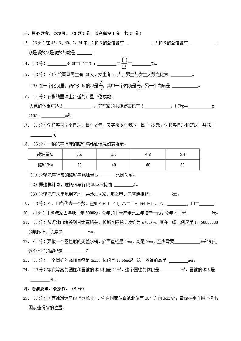 2024年江西省上饶市余干县海尔希望学校小升初数学试卷第2页