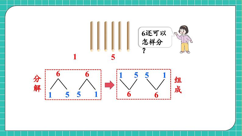 【核心素养】2024西师大版数学一年级上册-1.4 6~9的分解与组成（课件+教案+习题）08