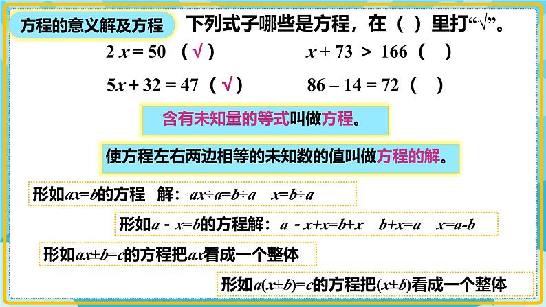 人教版小学数学五年级上册8.2《总复习-数与代数（简易方程）》课件06