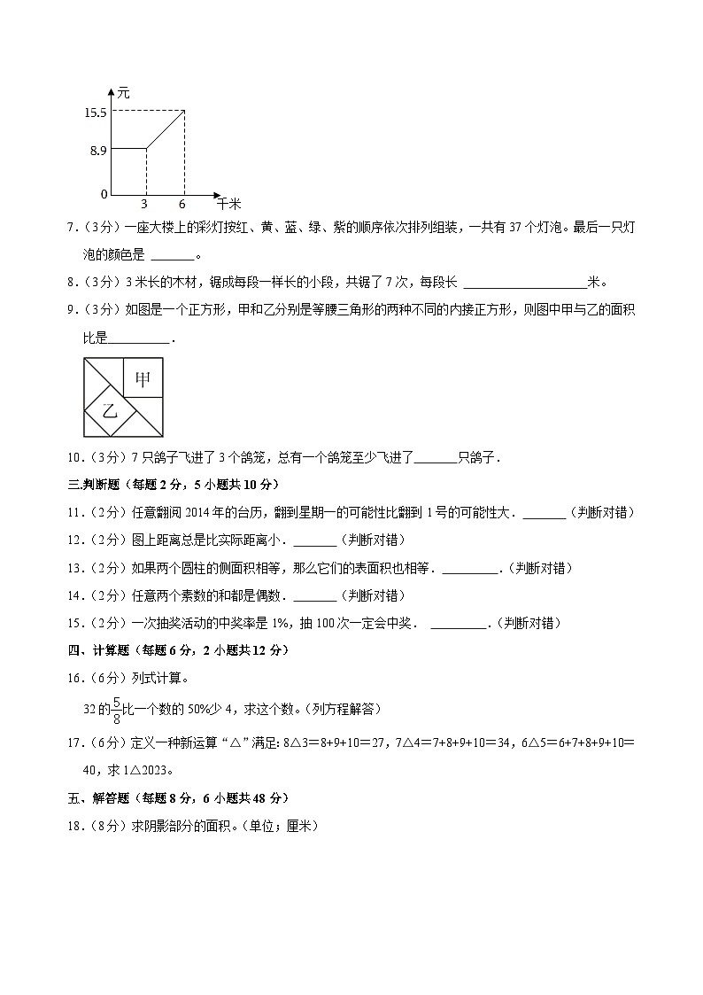 2023年广东省东莞市东华初级中学小升初数学试卷02