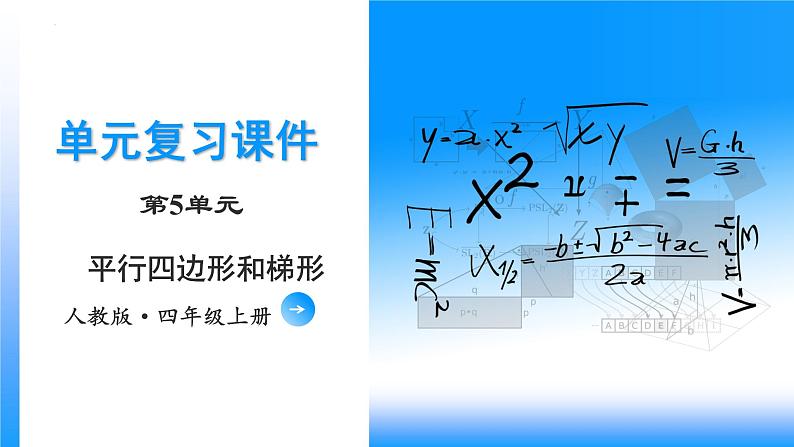 第五单元《平行四边形和梯形  》（四年级上册 单元复习课件 人教版）第1页