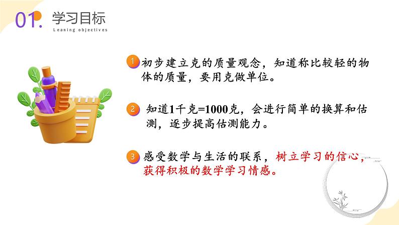 苏教版三年级上册数学 教学课件）第二单元第二课时 克的认识02