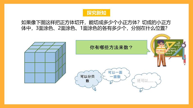 苏教版六年级数学上册 第一单元 第11课时《表面涂色的正方体》课件第8页