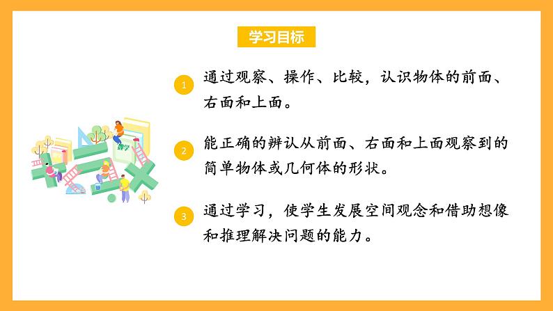 苏教版四年级数学上册 第三单元 第一课时《从前面、右面和上面观察物体》课件+教案+分层作业02