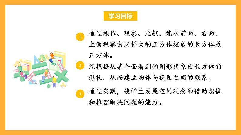 苏教版四年级数学上册 第三单元 第二课时《观察由几个正方体摆成的长方体和正方体》课件+教案+分层作业02