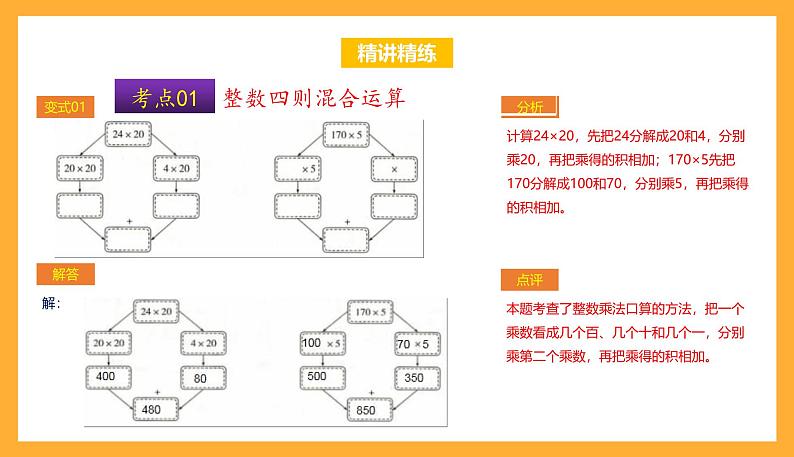 苏教版四年级数学上册 第七单元《整数四则混合运算》复习课件+复习讲义07