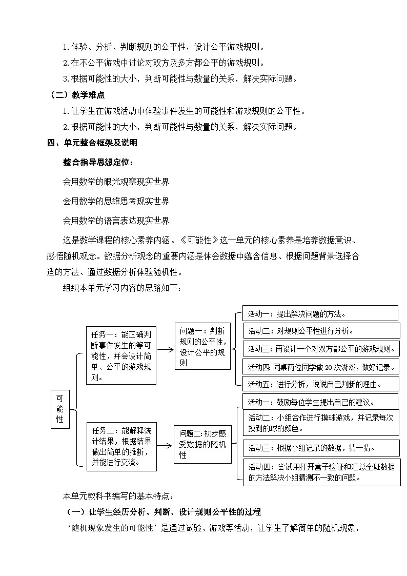 北师大版小学数学五上 单元整体教学设计02