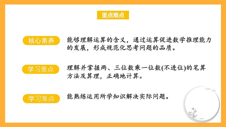 苏教版三年级数学上册 第一单元第四课时《两、三位数乘一位数（不进位）》课件+教案+学习任务单+分层作业03