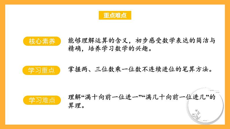 苏教版三年级数学上册 第一单元第五课时《两三位数乘一位数（不连续进位）》课件+教案+学习任务单+分层作业03