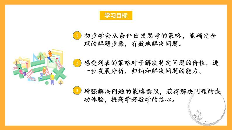 苏教版三年级数学上册 第五单元第一课时《从条件出发思考的策略(一)》课件+教案+学习任务单+分层作业02