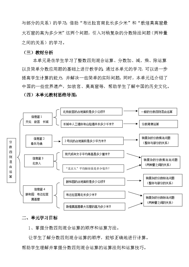 【单元教案】青岛版（六三制）数学六上 第六单元 单元教学设计02