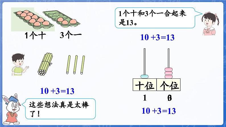 3.2 第4课时 10加几和相应的减法（课件）-2024-2025学年一年级数学上册冀教版07