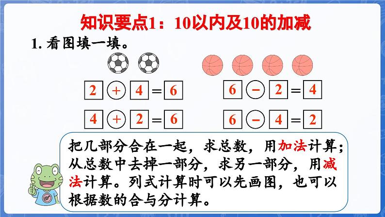 第6单元  期末复习 第2课时 20以内数的加、减法（课件）-2024-2025学年一年级数学上册冀教版05