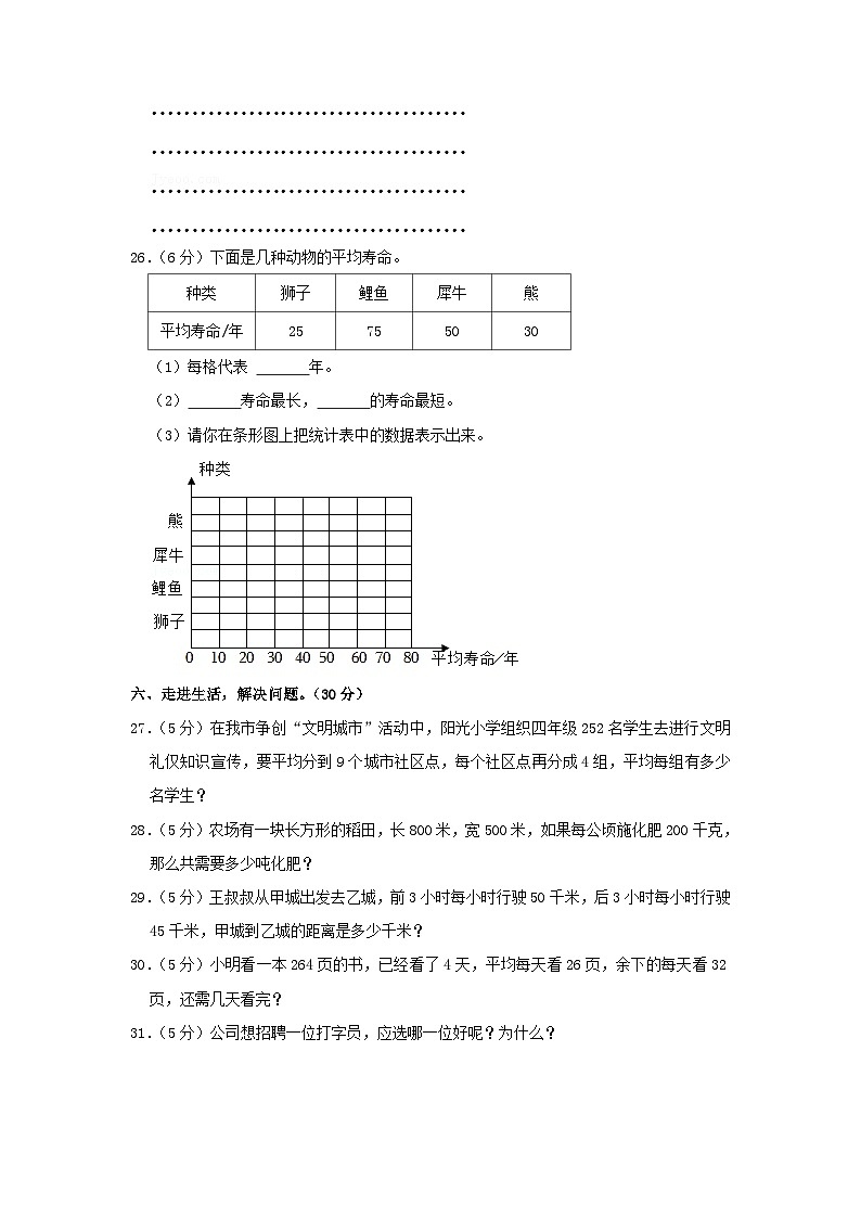 2019-2020学年河南省许昌市禹州市四年级上学期期末数学真题及答案第3页