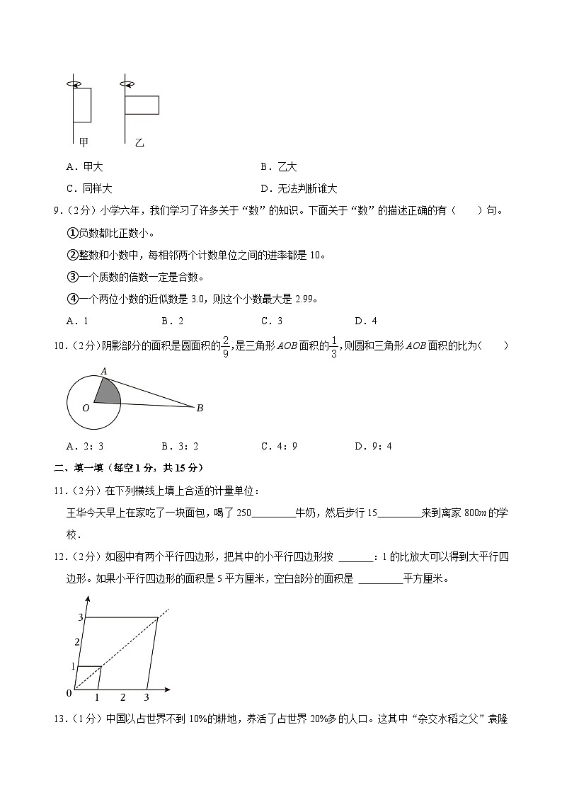 2024年河南省许昌市长葛市小升初数学试卷第2页