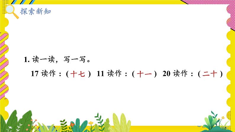 人教2024版数学1年级上册 第4单元 第2课时 11~20的认识 ppt课件08