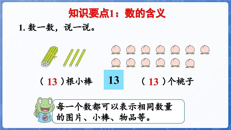 第6单元  期末复习 第1课时 20以内数的认识（课件）-2024-2025学年一年级数学上册冀教版07