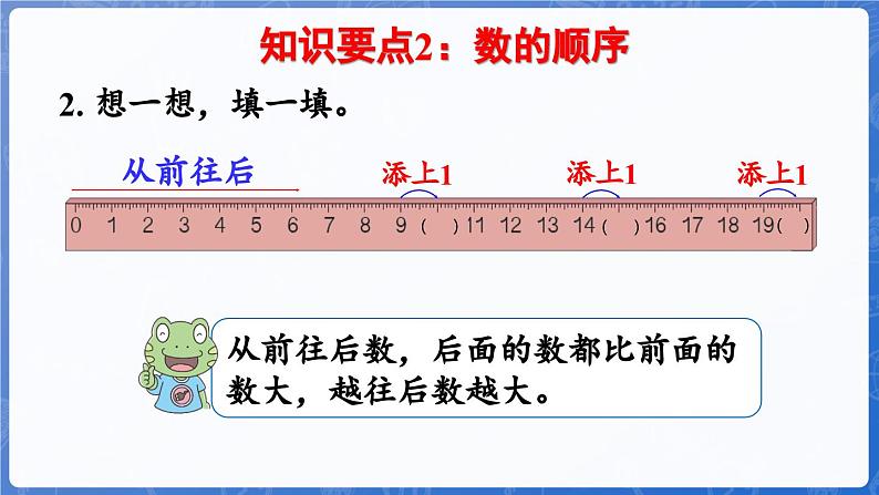 第6单元  期末复习 第1课时 20以内数的认识（课件）-2024-2025学年一年级数学上册冀教版08