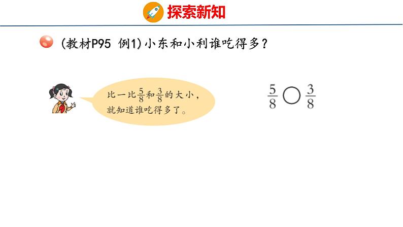 青岛版三上数学 青岛版小学数学三年级上册9.2 《分数的大小比较》  课件05