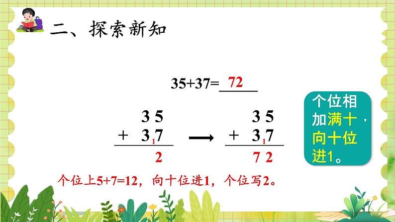 人教版数学2年级上册 2.1.2 进位加 ppt课件+教案05