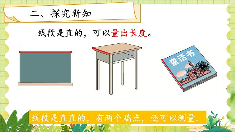 人教版数学2年级上册 第1章第3课时 认识线段和量画线段 ppt课件+教案第7页