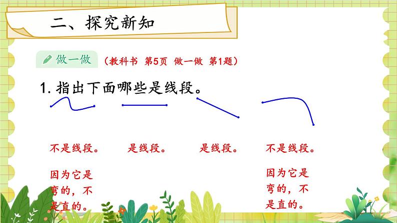 人教版数学2年级上册 第1章第3课时 认识线段和量画线段 ppt课件+教案第8页