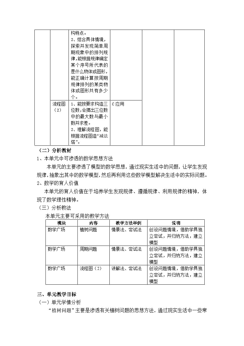 三上第六单元《整理与提高——数学广场》单元教学设计第2页