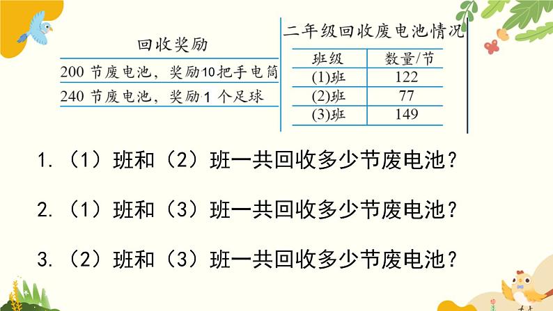 北师大版数学二年级下册 第五单元 加与减-第二课时 回收废电池课件第6页