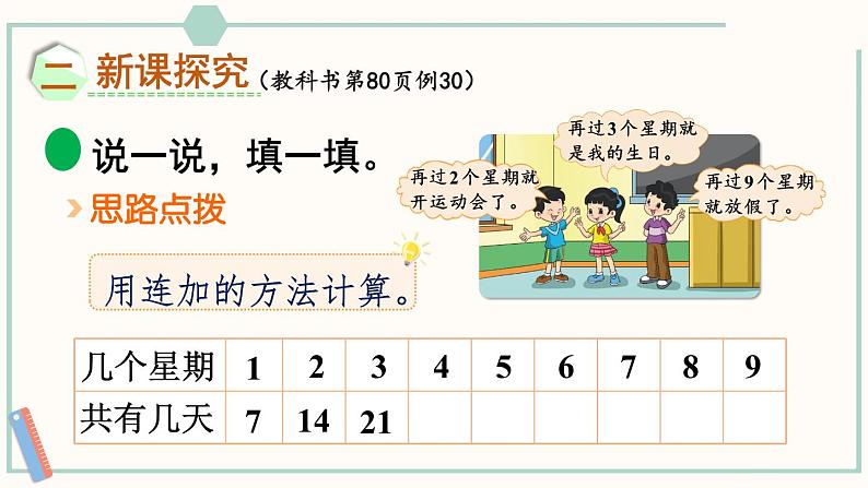 北师大版数学二年级上册8.2 一共有多少天 课件03