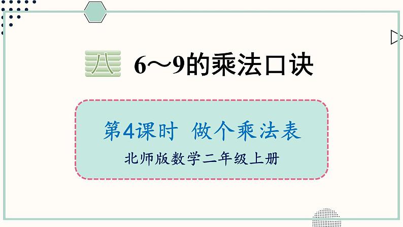 北师大版数学二年级上册8.4 做个乘法表 课件01