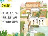 西師2024版數(shù)學(xué)一年級(jí)上冊(cè) 綜合與實(shí)踐 我的伙伴我的班  第3課時(shí) 介紹校園中人和物的位置 PPT課件