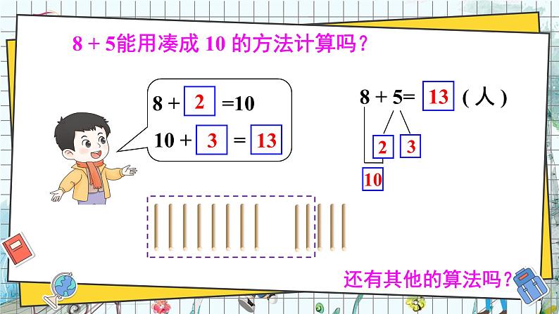 西师2024版数学一年级上册 第5单元 5.1 进阶加法 第2课时 8的进位加法 PPT课件03