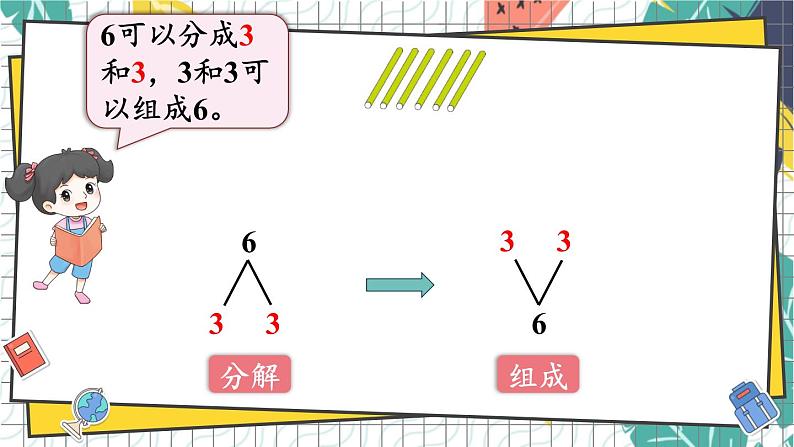 西师2024版数学一年级上册 第1单元 1.1    第5课时 6~9的分解与组成 PPT课件05