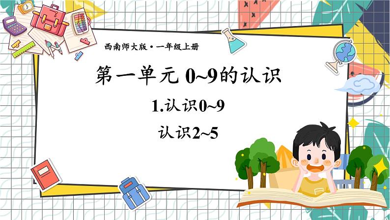 西师2024版数学一年级上册 第1单元 1.1    第2课时 认识2~5 PPT课件01