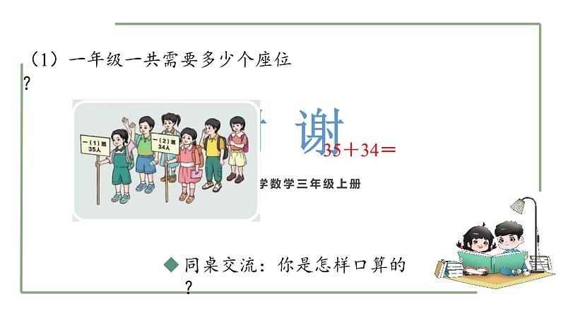 新人教版数学三年级上册2.1两位数加两位数口算 课件07