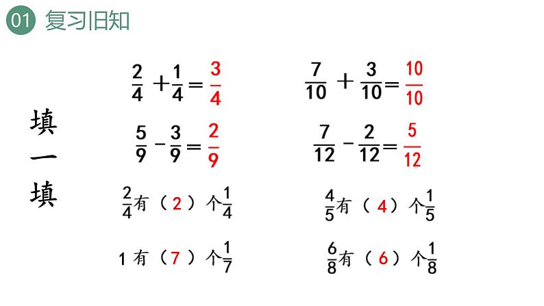 新人教版数学三年级上册8.2.2 1减几分之几 课件03