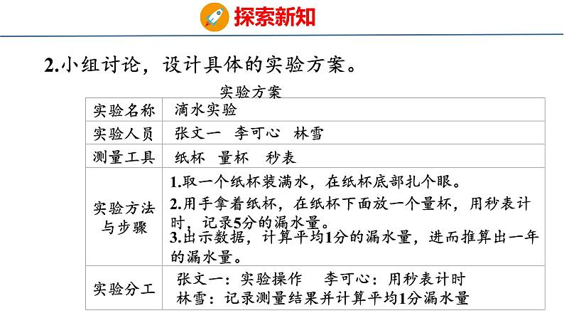 北师大版小学数学四年级上册数学好玩滴水实验课件第8页