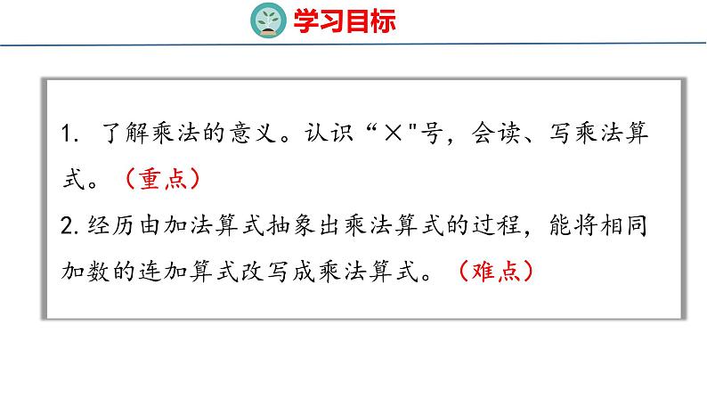 冀教版小学数学二年级上册  3.1  认识乘法和乘法算式 课件02