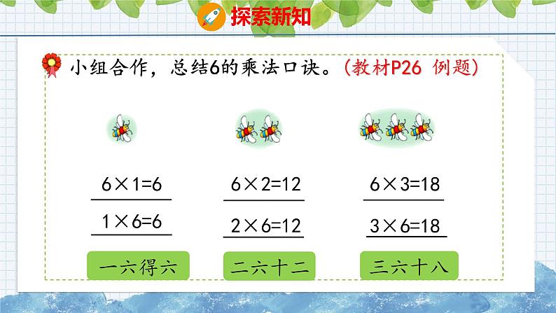 冀教版小学数学二年级上册  3.6  6的乘法口诀  课件05