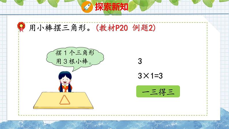 冀教版小学数学二年级上册  3.3  1~3的乘法口诀 课件05