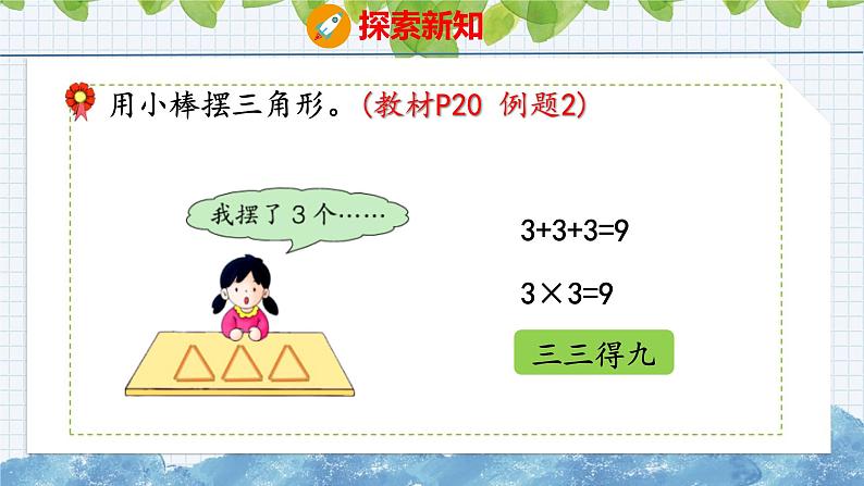 冀教版小学数学二年级上册  3.3  1~3的乘法口诀 课件07