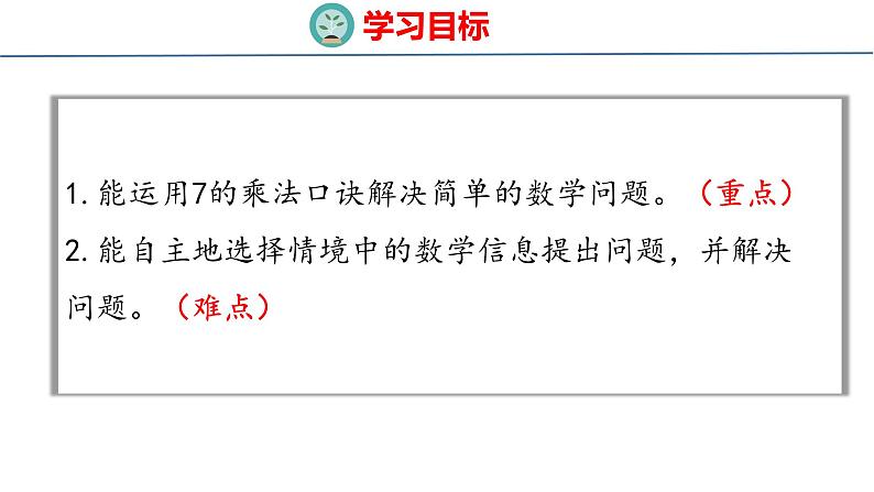 冀教版小学数学二年级上册  7.2  用7的乘法口诀计算 课件第2页