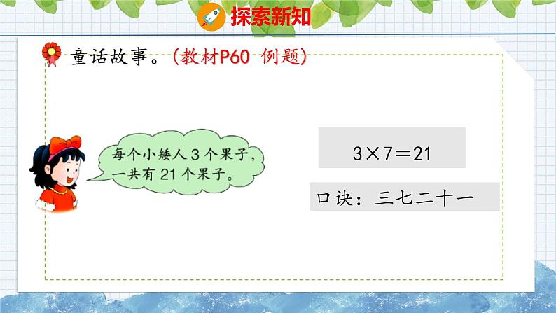 冀教版小学数学二年级上册  7.2  用7的乘法口诀计算 课件第5页