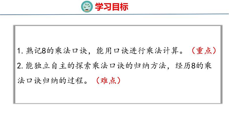 冀教版小学数学二年级上册  7.3  8的乘法口诀 课件第2页