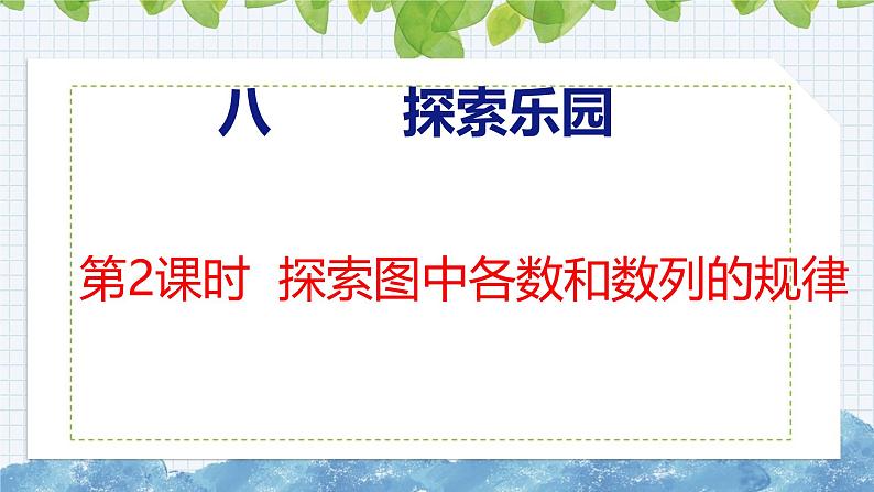 冀教版小学数学二年级上册 8.2  探索图中各数和数列的规律 课件01