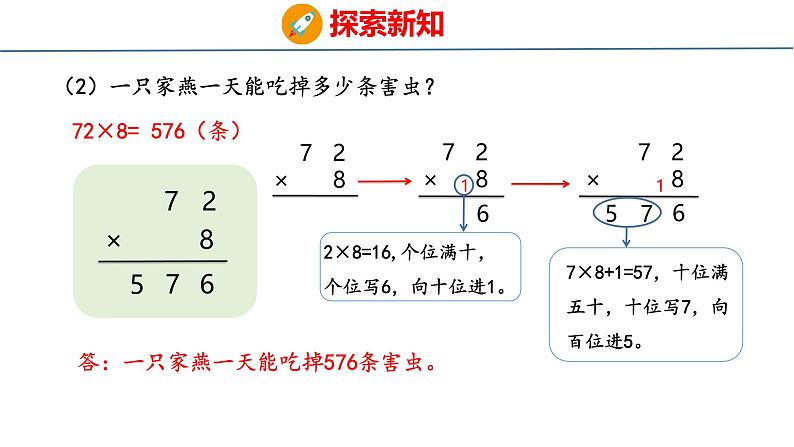 冀教版小学数学三年级上 2.2.1 两、三位数乘一位数（ 课件）07