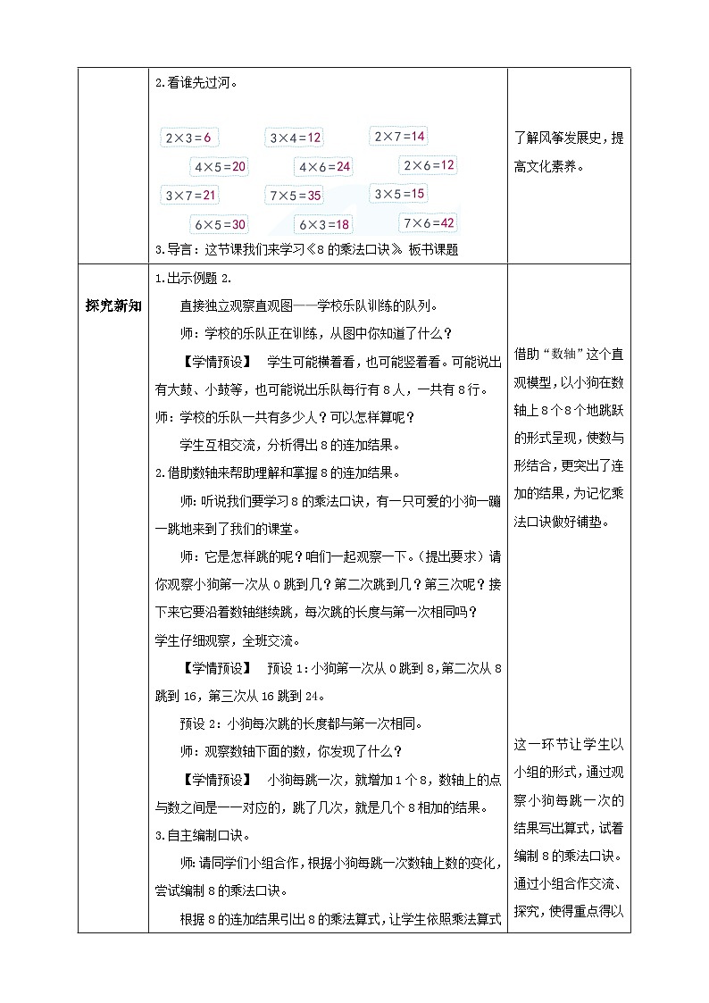 【核心素养】人教版数学二年级上册-6.2 8的乘法口诀-例2（教学设计含反思）第2页