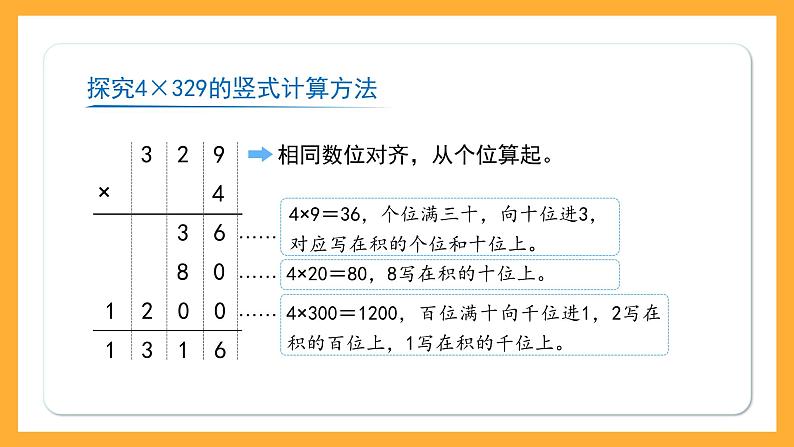 沪教版数学三上 2.4.1《一位数与三位数相乘（因数末尾不是0）》课件04