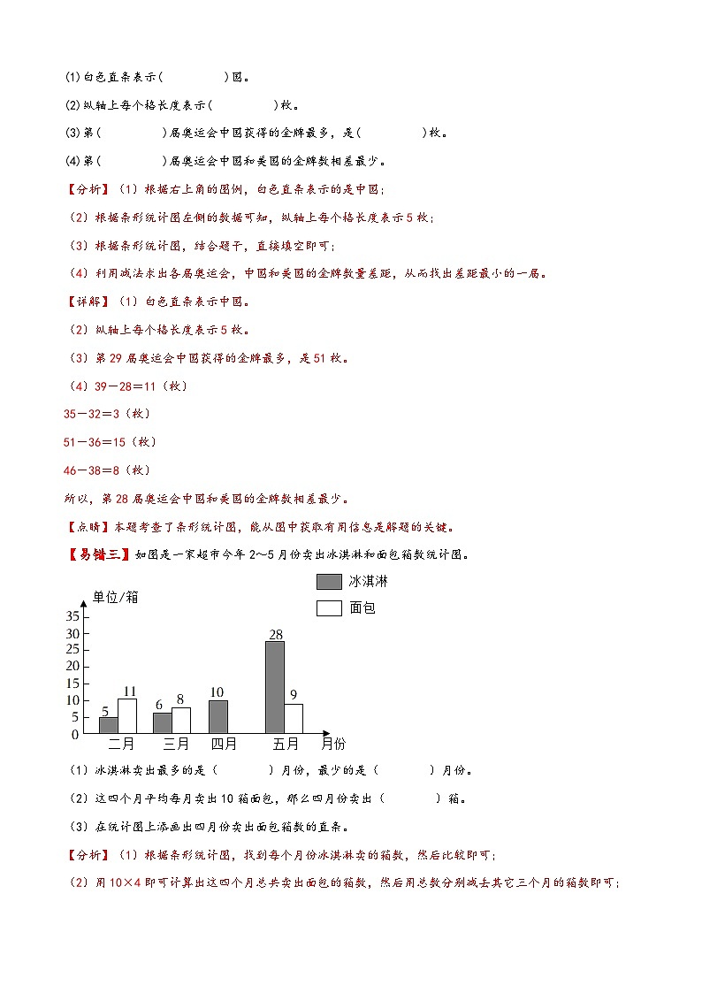 人教版四年级数学下册易错题精编讲义第18讲 复式条形统计图（附答案）03